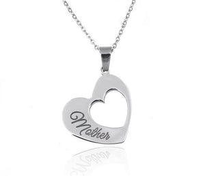 Mother and Daughter Double Heart Couple Necklace