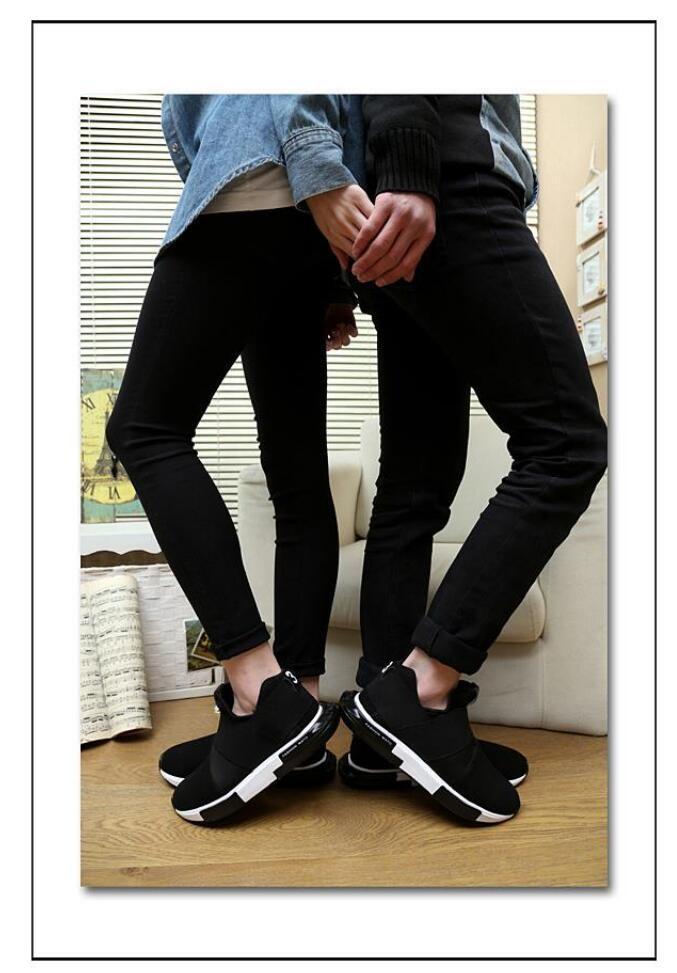 Trendy Flowers No Lace Couple Shoes