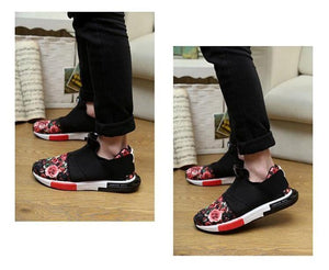 Trendy Flowers No Lace Couple Shoes