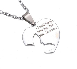 I Will Keep Waiting For You Butterfly Couple Necklace