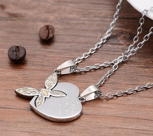 I Will Keep Waiting For You Butterfly Couple Necklace