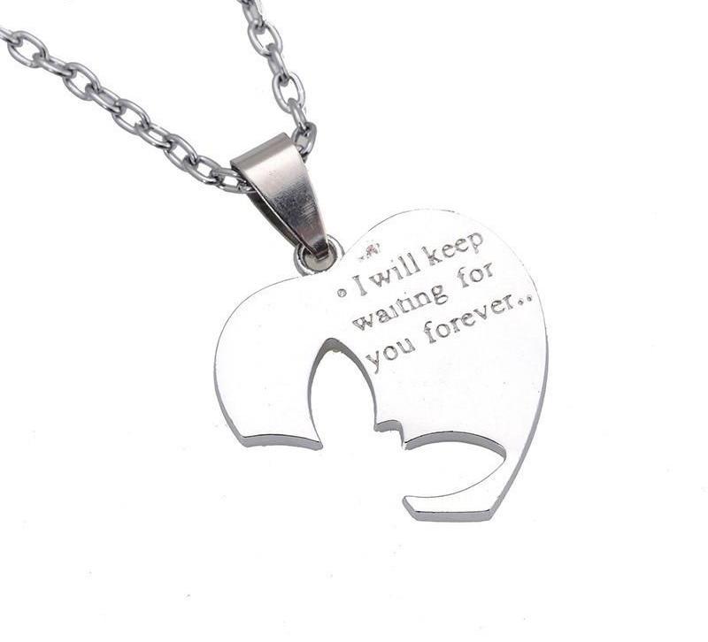 I Will Keep Waiting For You Butterfly Couple Necklace
