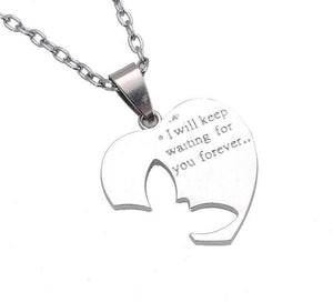 I Will Keep Waiting For You Butterfly Couple Necklace