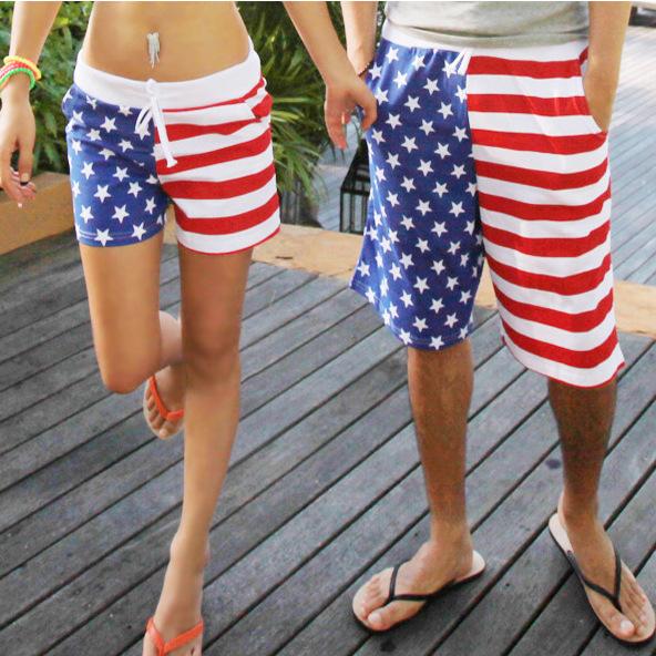 American Flag Men's Board Shorts Couple Beach Shorts