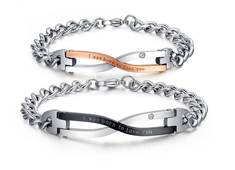 Couple Bracelets Stainless Steel Lovers Wedding For Men & Women