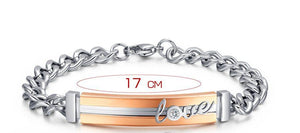 Couple Bracelets Stainless Steel Lovers Wedding For Men & Women