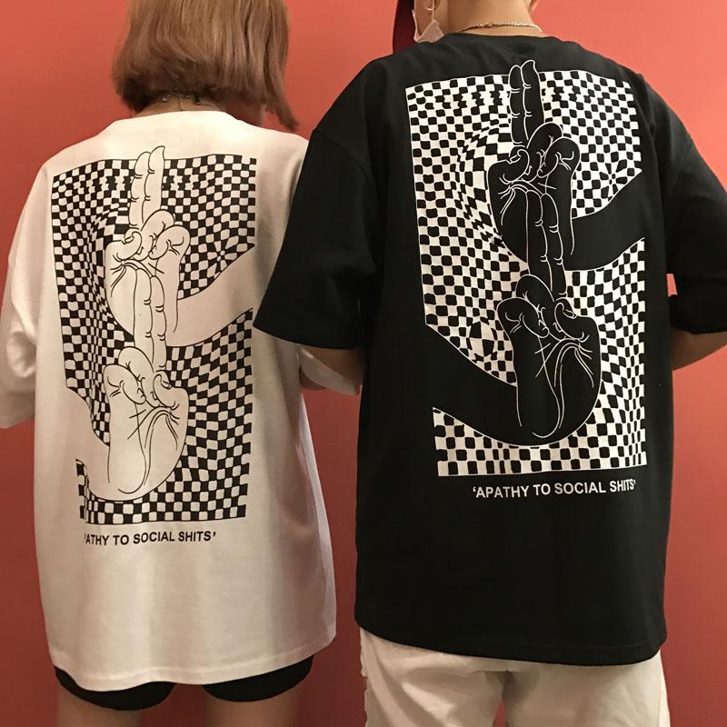 Harajuku style couple short sleeve t shirt