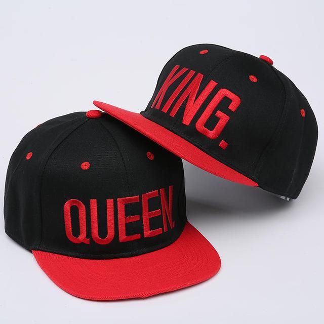 KING QUEEN Embroidery Couple Caps
