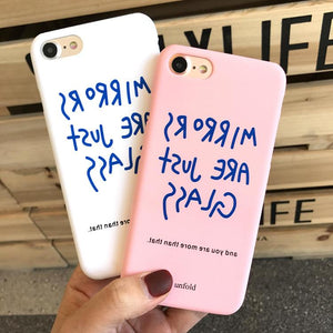 Mirrors are just Glass Couple Phone Cases