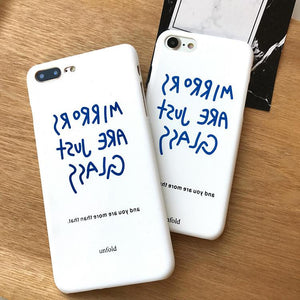 Mirrors are just Glass Couple Phone Cases
