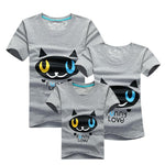 Family Shirt Matching Clothes Summer Short Sleeves Family Cartoon Outfits