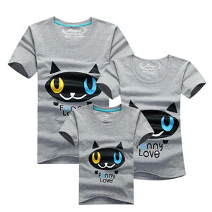 Family Shirt Matching Clothes Summer Short Sleeves Family Cartoon Outfits
