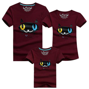 Family Shirt Matching Clothes Summer Short Sleeves Family Cartoon Outfits