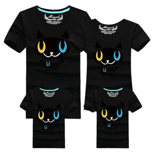 Family Shirt Matching Clothes Summer Short Sleeves Family Cartoon Outfits
