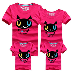 Family Shirt Matching Clothes Summer Short Sleeves Family Cartoon Outfits