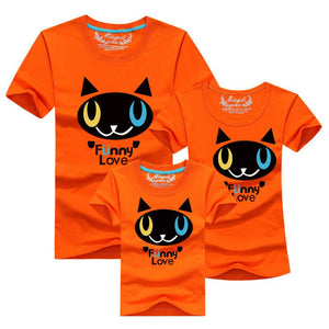 Family Shirt Matching Clothes Summer Short Sleeves Family Cartoon Outfits