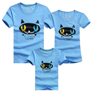 Family Shirt Matching Clothes Summer Short Sleeves Family Cartoon Outfits