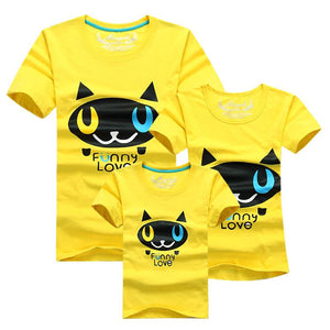 Family Shirt Matching Clothes Summer Short Sleeves Family Cartoon Outfits
