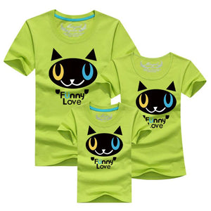 Family Shirt Matching Clothes Summer Short Sleeves Family Cartoon Outfits