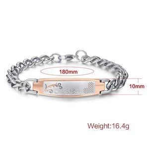 Couple Bracelet Wristband Rose Gold And Black Bangle Jewelry