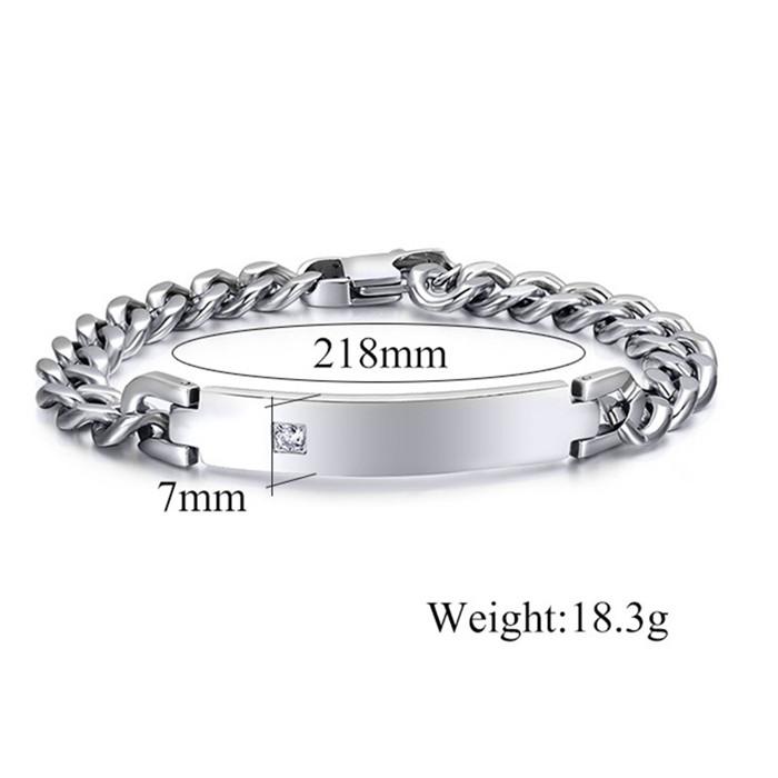 Couple Bracelet Titanium Steel Luxury Austrian Zircon