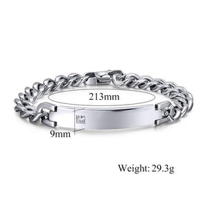 Couple Bracelet Titanium Steel Luxury Austrian Zircon