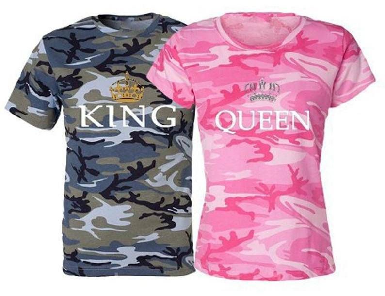 King Queen Army Couple Clothes Tee Shirt