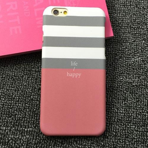 Life Happy Stripe Couple Phone Cases