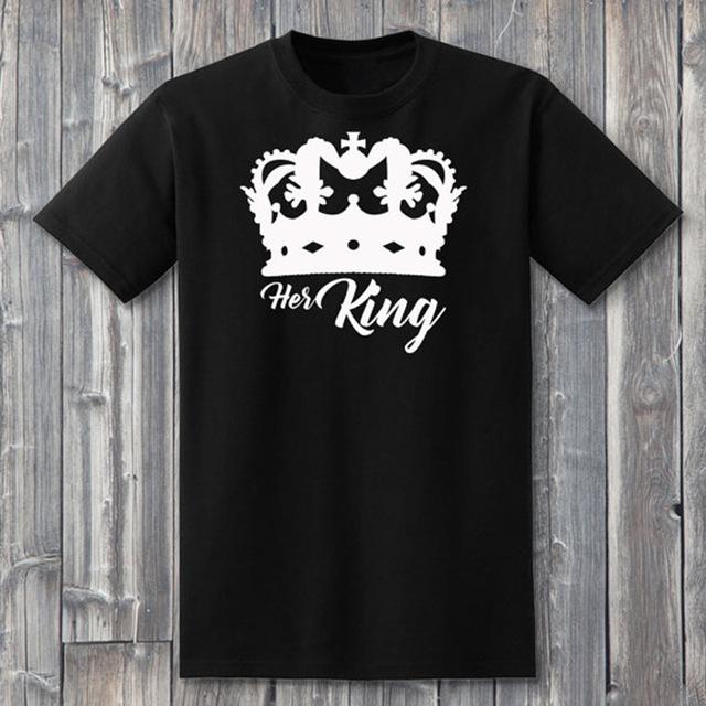 White Crown His Queen Her King Couple Shirt