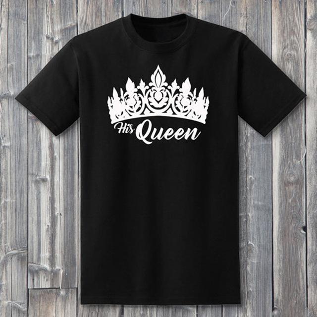 White Crown His Queen Her King Couple Shirt