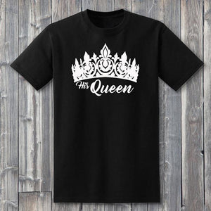 White Crown His Queen Her King Couple Shirt