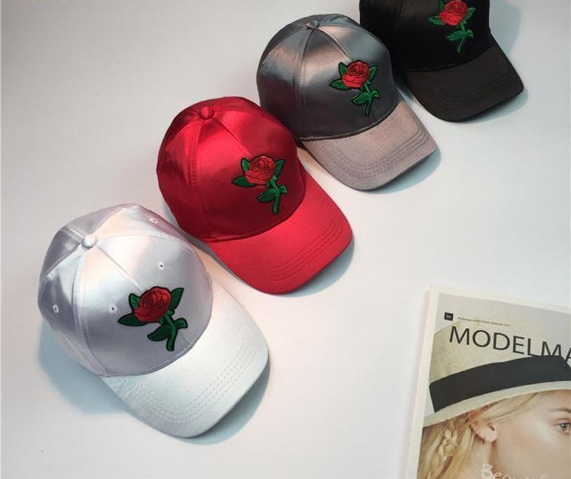 Rose Embroidery Baseball Couple Caps