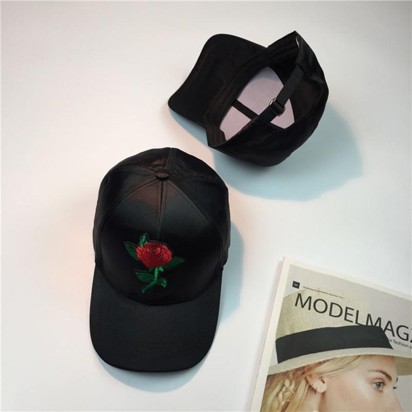 Rose Embroidery Baseball Couple Caps