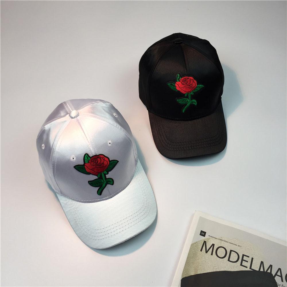 Rose Embroidery Baseball Couple Caps