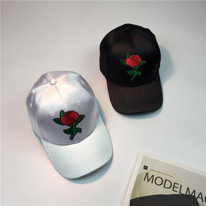 Rose Embroidery Baseball Couple Caps