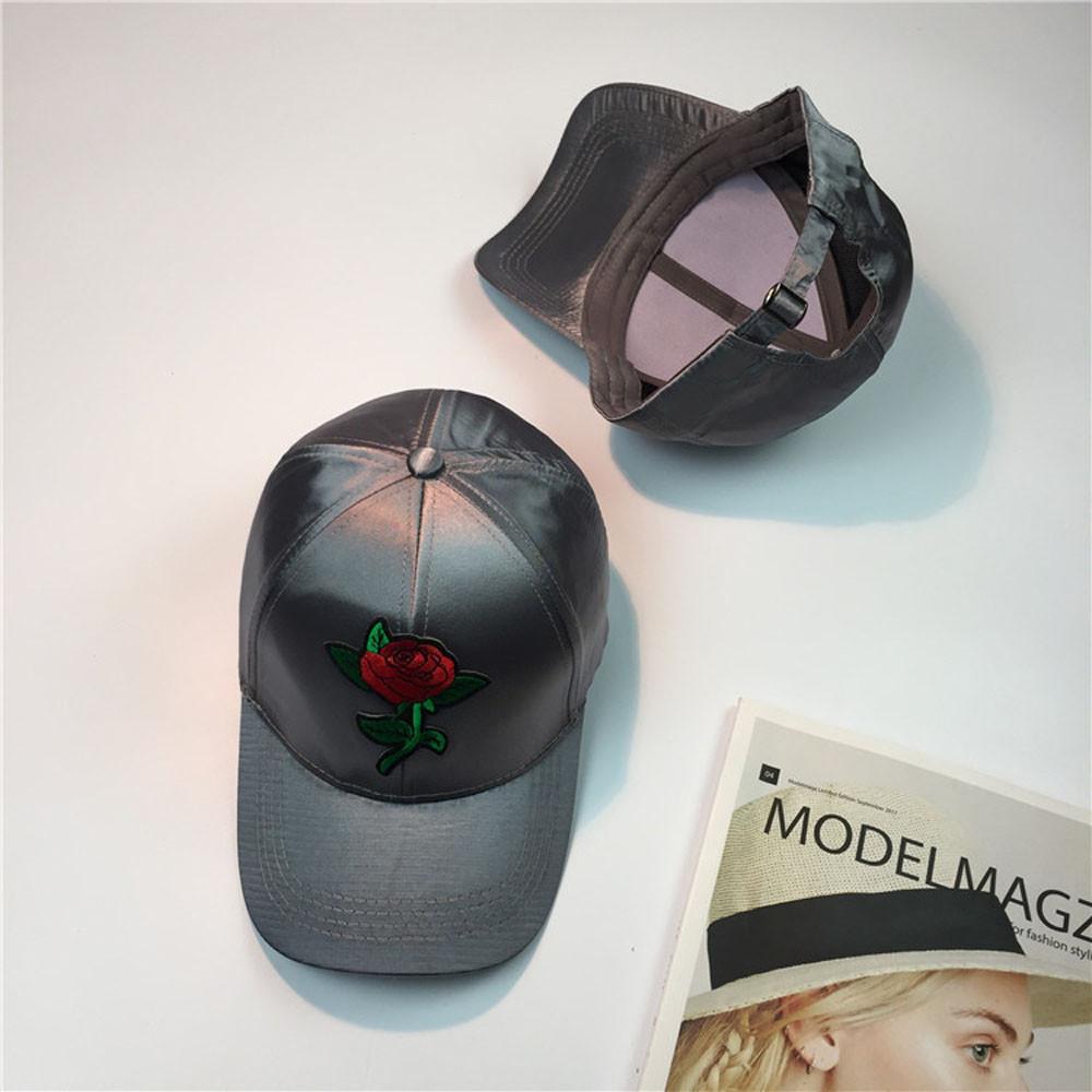 Rose Embroidery Baseball Couple Caps