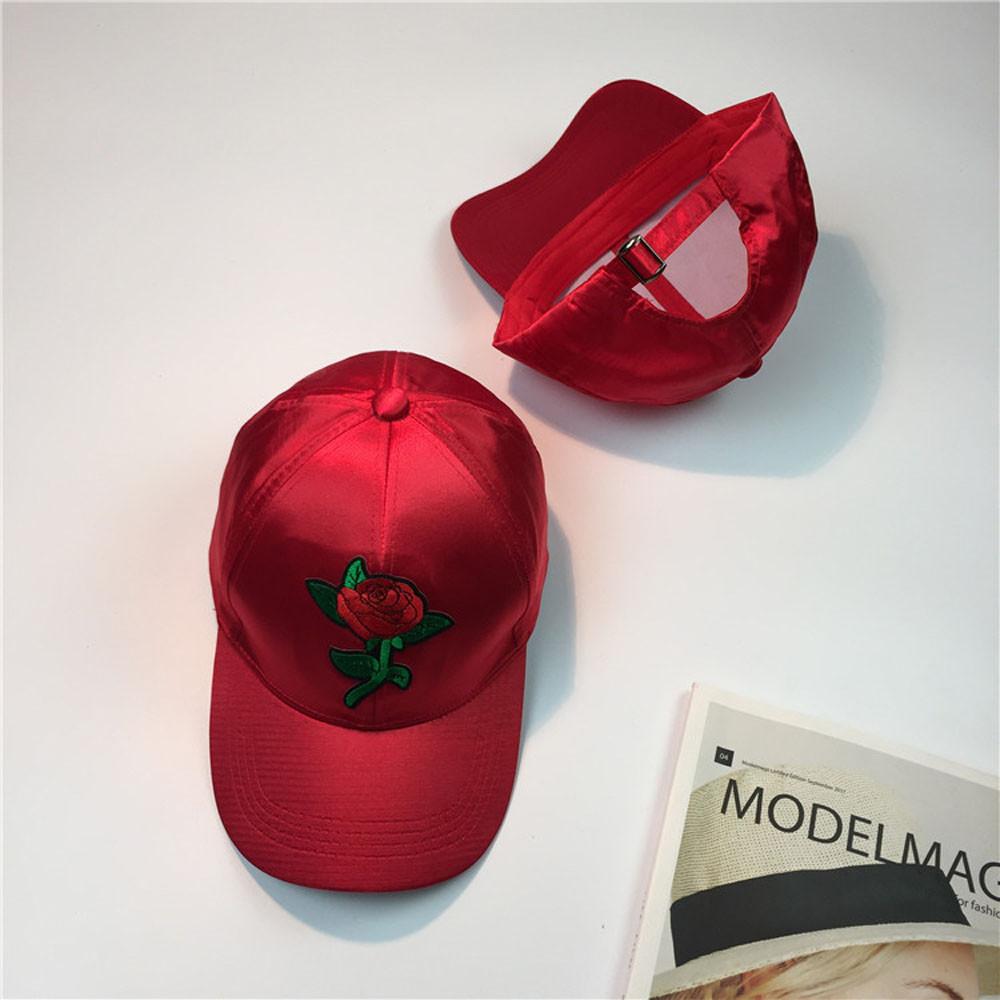 Rose Embroidery Baseball Couple Caps