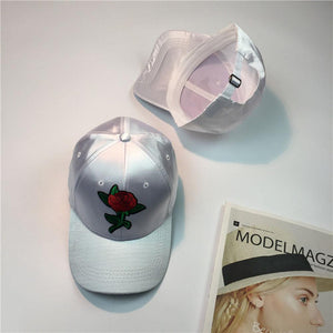 Rose Embroidery Baseball Couple Caps