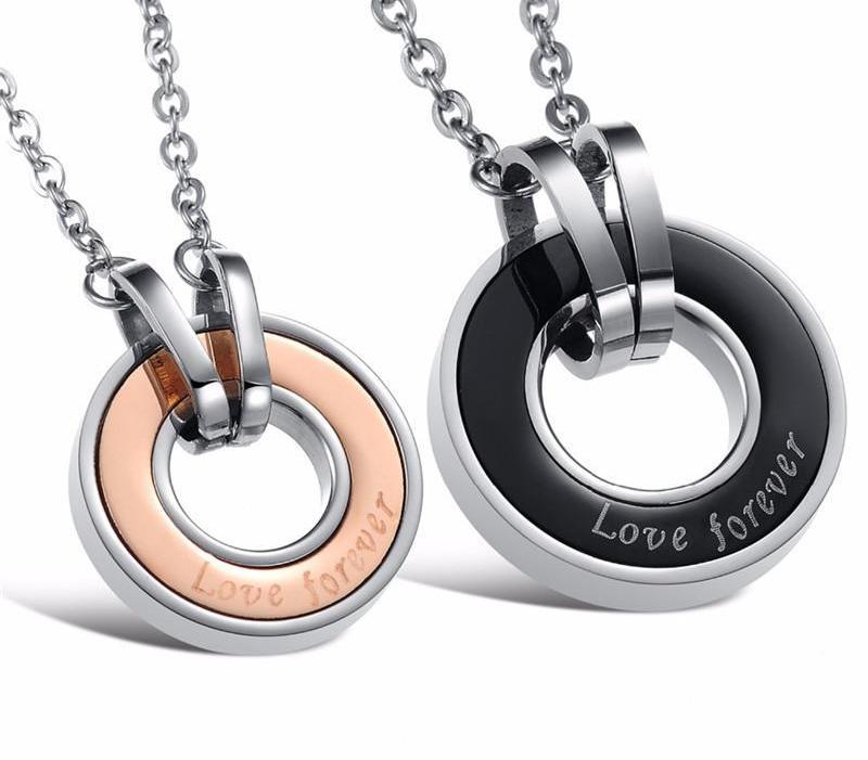 Love Forever Round Couple Necklace