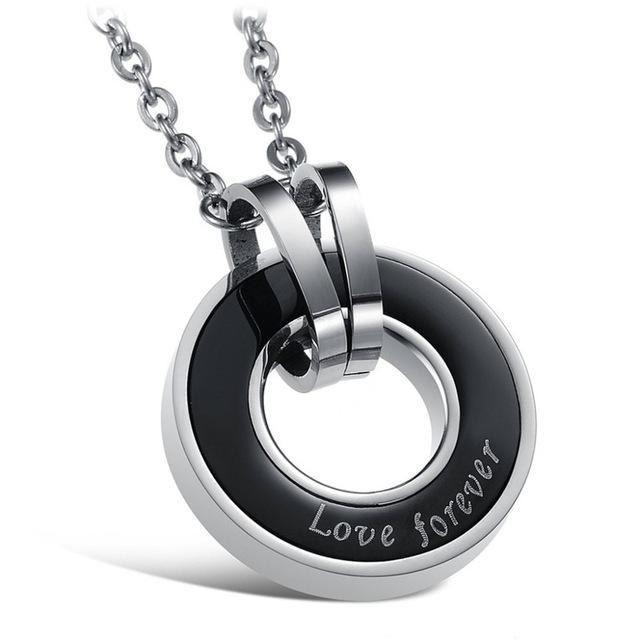 Love Forever Round Couple Necklace