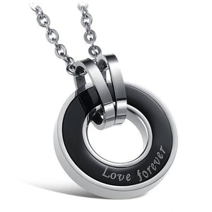 Love Forever Round Couple Necklace