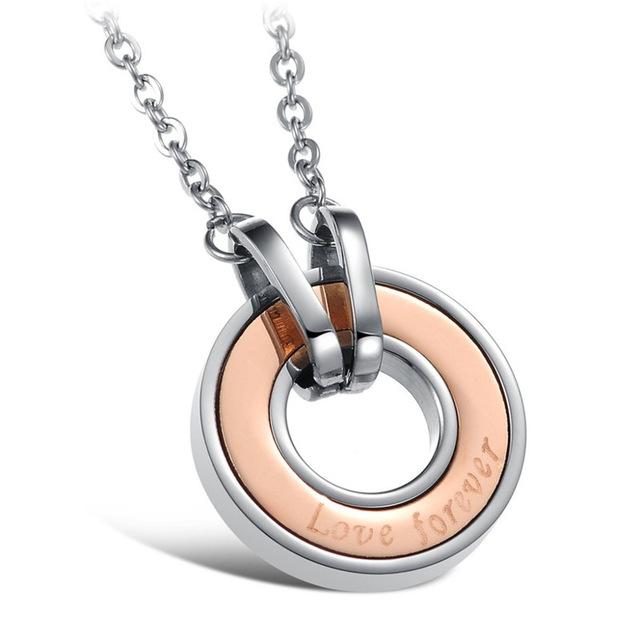 Love Forever Round Couple Necklace