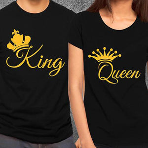 King Queen Crown Couple Shirt