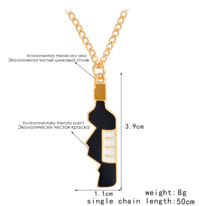 Heart and Wine Bottle Couple Necklace