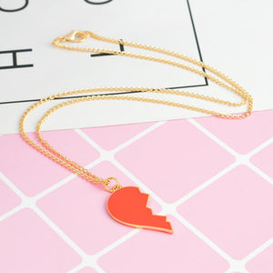 Heart and Wine Bottle Couple Necklace