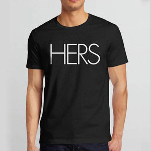 Black His and Her Couple Shirts