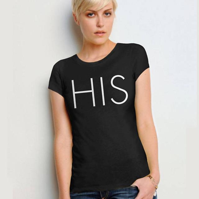 Black His and Her Couple Shirts