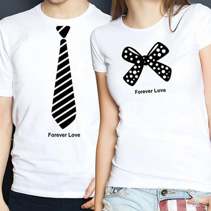 Necktie Ribbon Couple Shirt