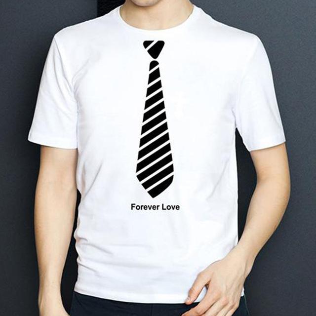 Necktie Ribbon Couple Shirt