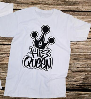 Graffiti His Queen Her King Couple Shirt